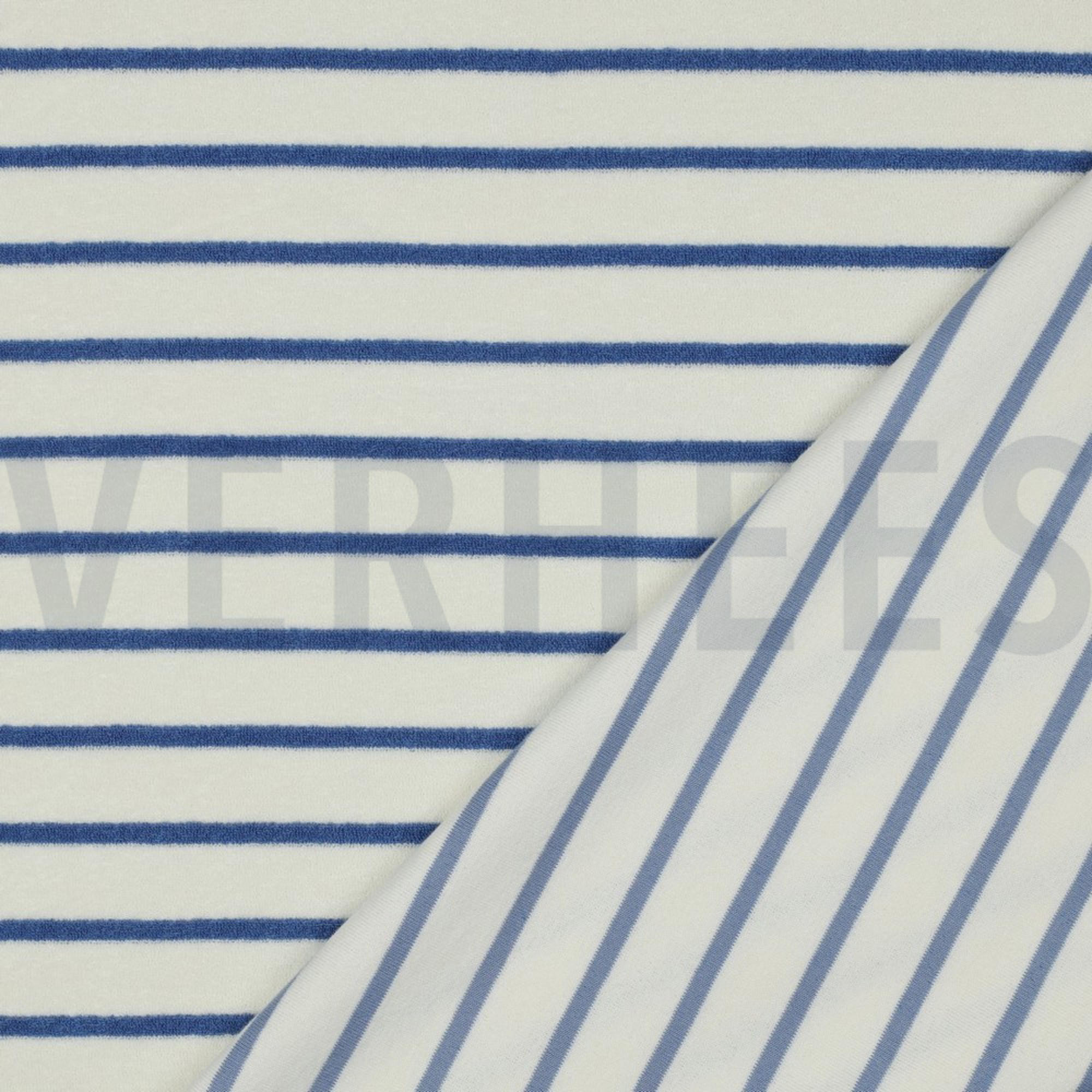 COTTON TOWELLING YARN DYED STRIPES ECRU / LIGHT BLUE (high resolution) #4