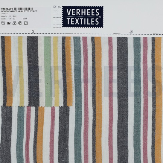 DOUBLE GAUZE YARN DYED STRIPES MULTICOLOUR #7