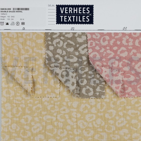 MUSSELIN JACQUARD TIERHAUT GELB / ECRU #7