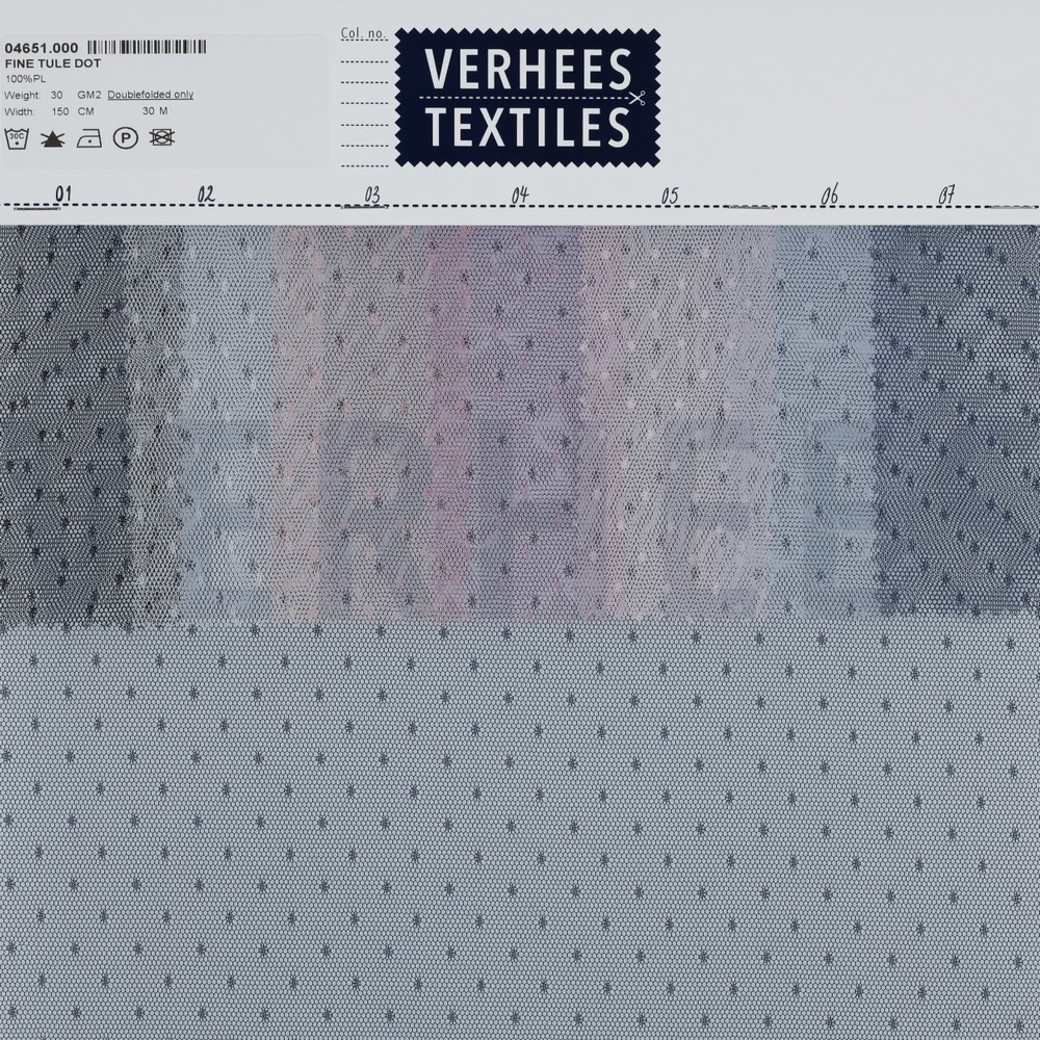 FINE TULE DOT NAVY #4