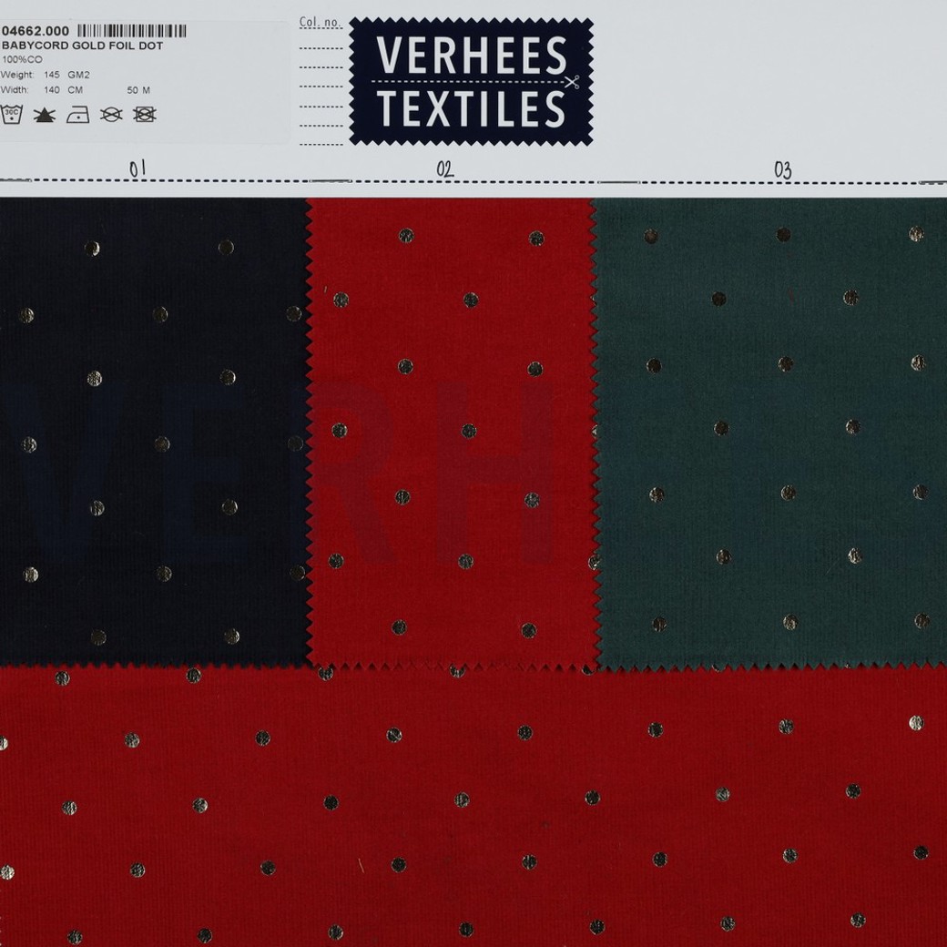 BABYCORD GOLD FOIL DOT RED #4