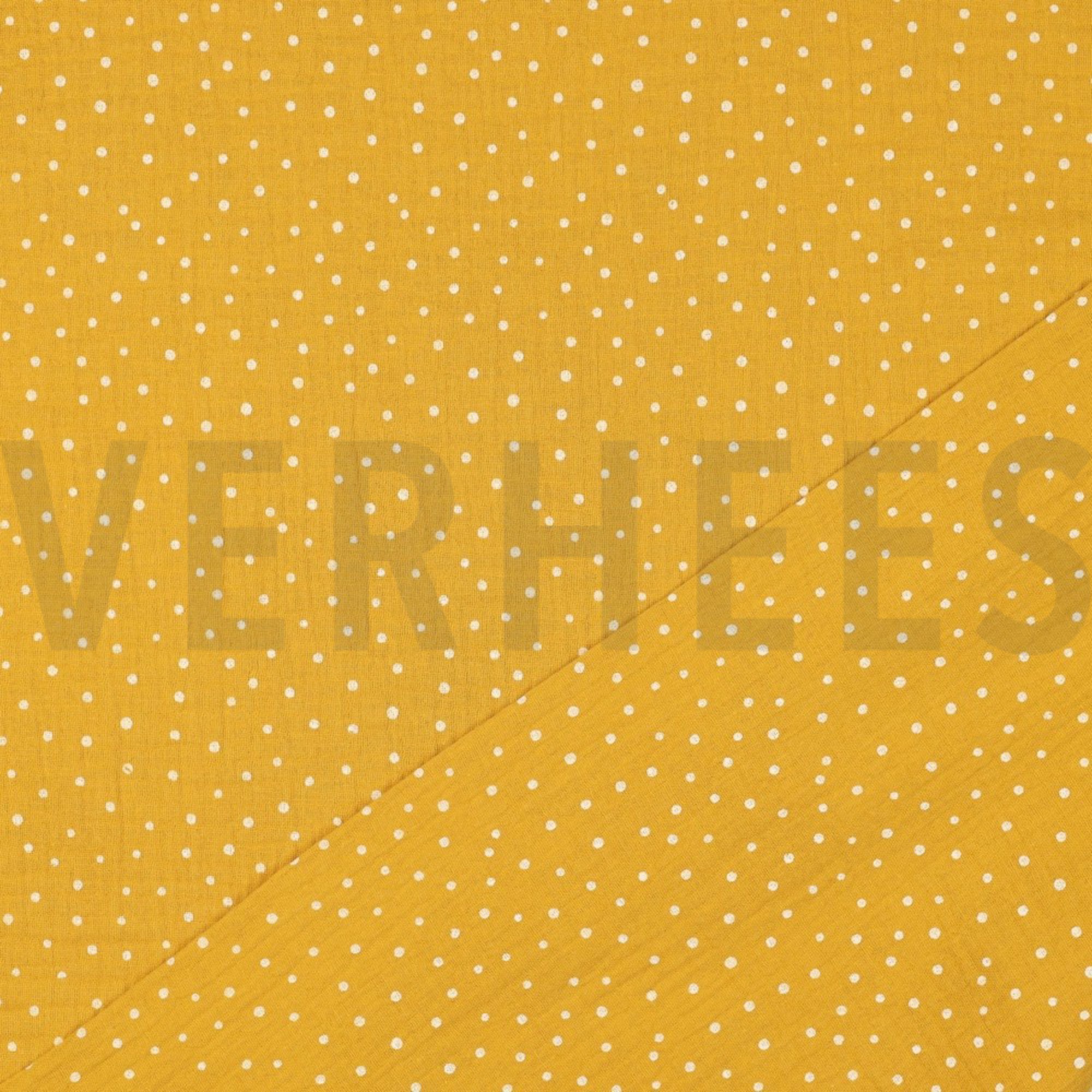 DOUBLE GAUZE LITTLE DOTS OCHRE (high resolution) #4