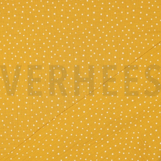 DOUBLE GAUZE LITTLE DOTS OCHRE #7
