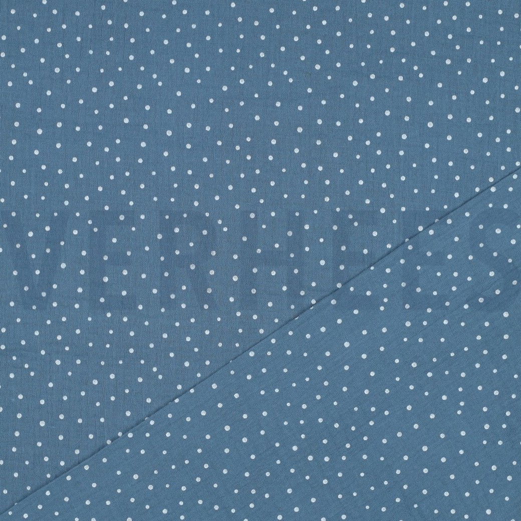 DOUBLE GAUZE LITTLE DOTS BLUE #4