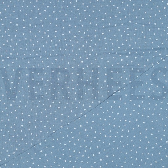 DOUBLE GAUZE LITTLE DOTS LIGHT BLUE #7