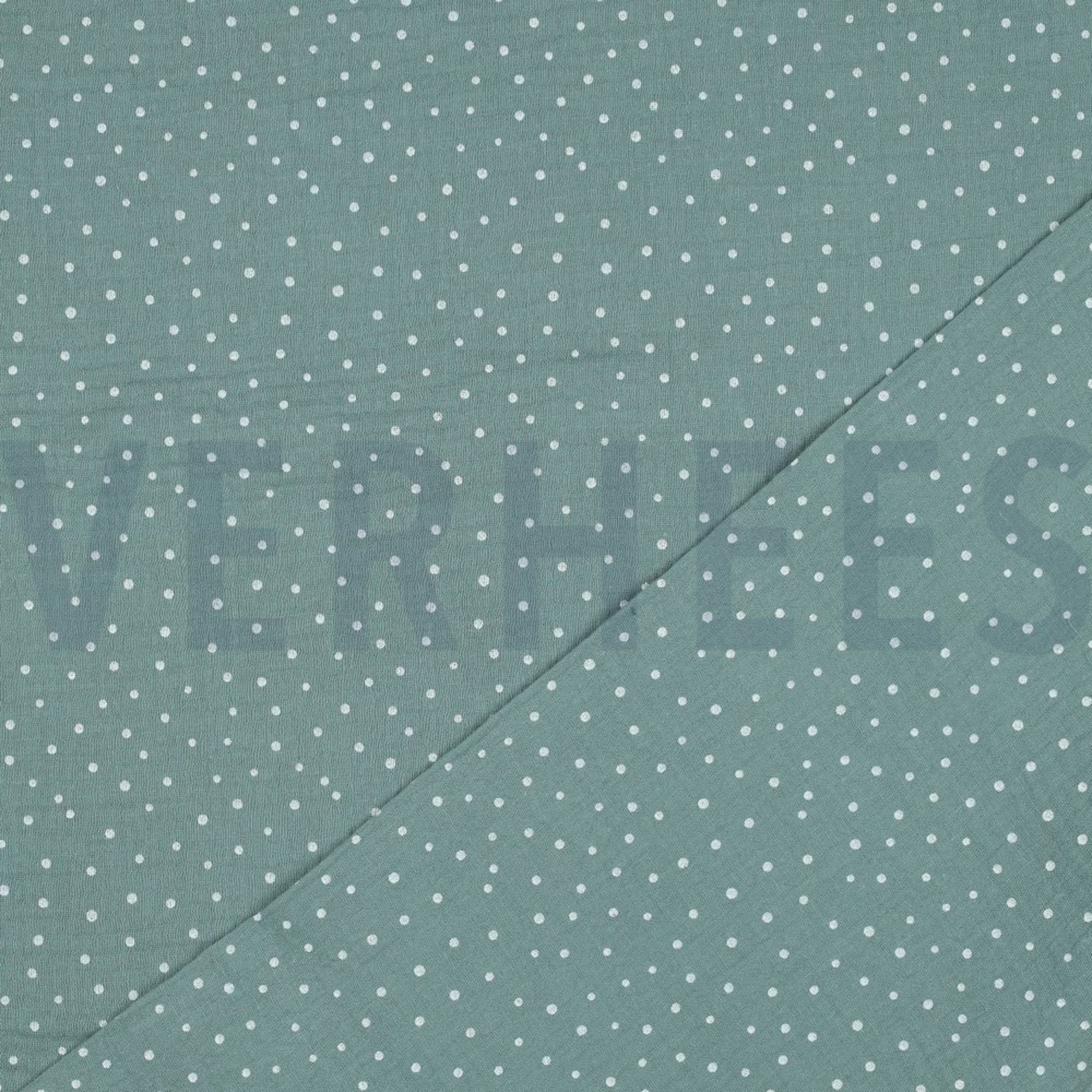 DOUBLE GAUZE LITTLE DOTS OLD GREEN (high resolution) #4