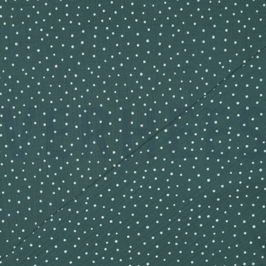 MUSSELIN KLEINE PUNKTE DUNKELGRÜN #7