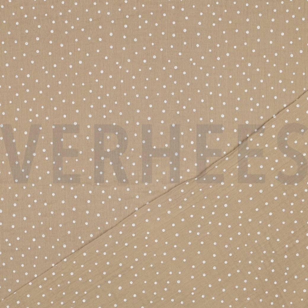 DOUBLE GAUZE LITTLE DOTS BEIGE #4