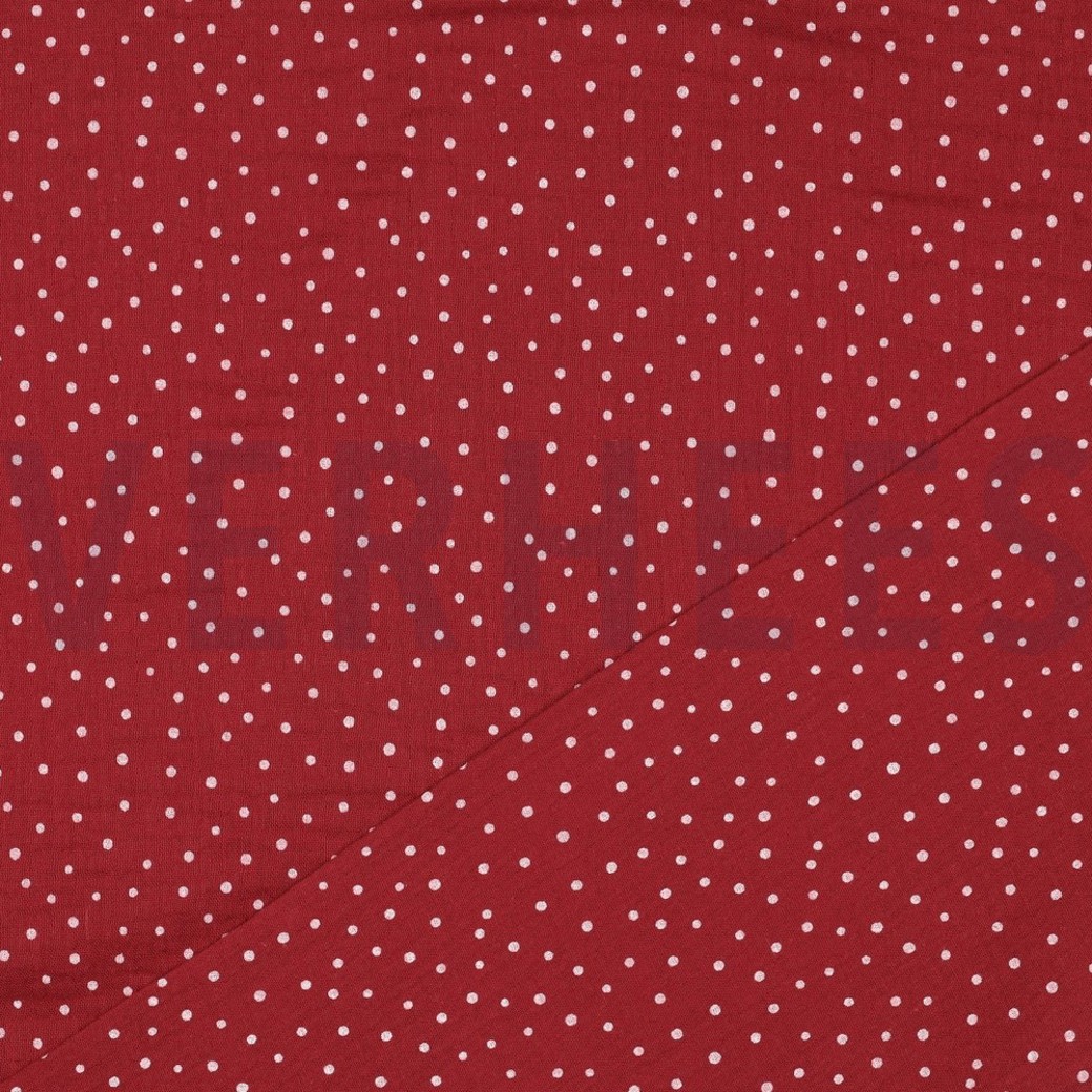 DOUBLE GAUZE LITTLE DOTS BERRY #4