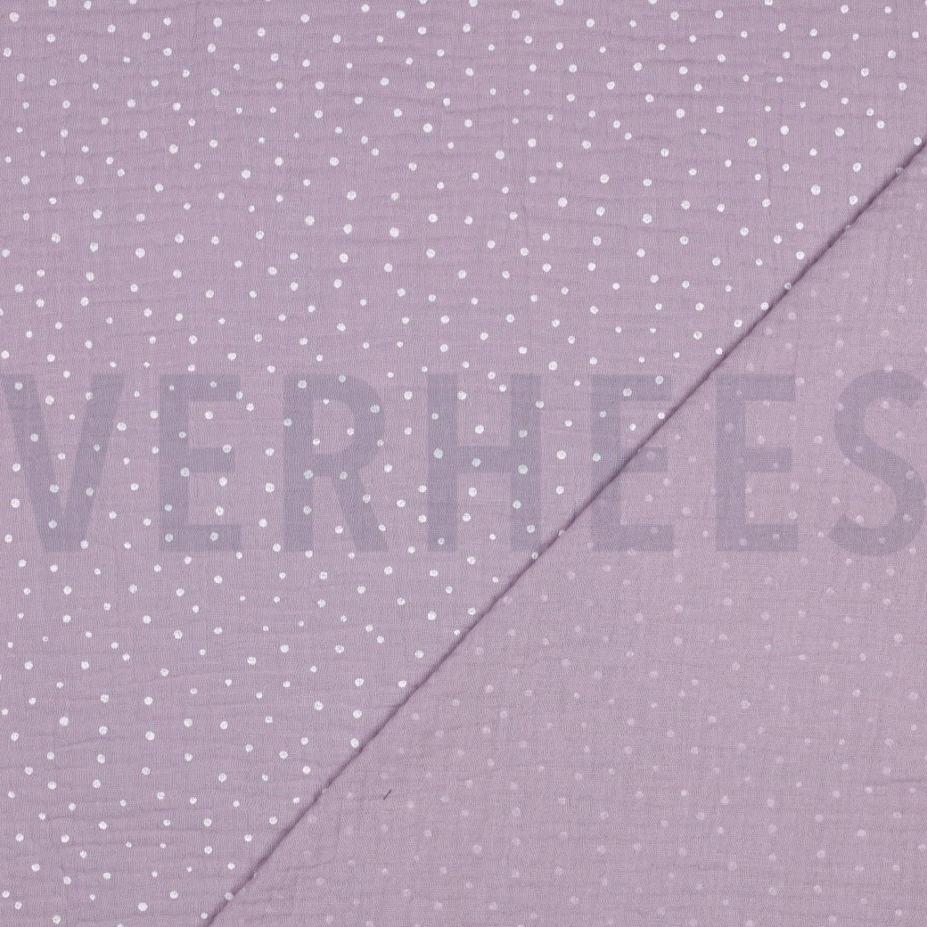 DOUBLE GAUZE LITTLE DOTS OLD LILAC #4