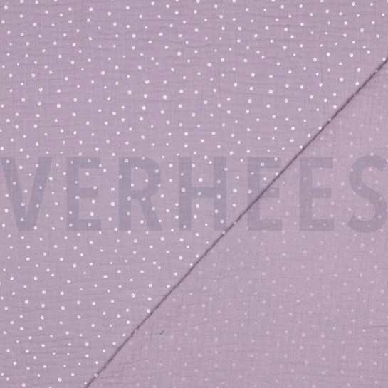 DOUBLE GAUZE LITTLE DOTS OLD LILAC #7