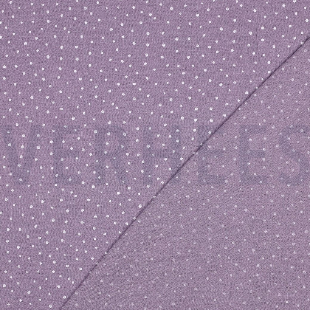 DOUBLE GAUZE LITTLE DOTS OLD MAUVE #4