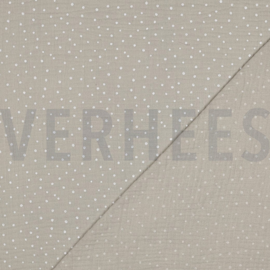 DOUBLE GAUZE LITTLE DOTS LIGHT SAND #4