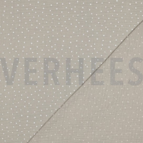 DOUBLE GAUZE LITTLE DOTS LIGHT SAND #7