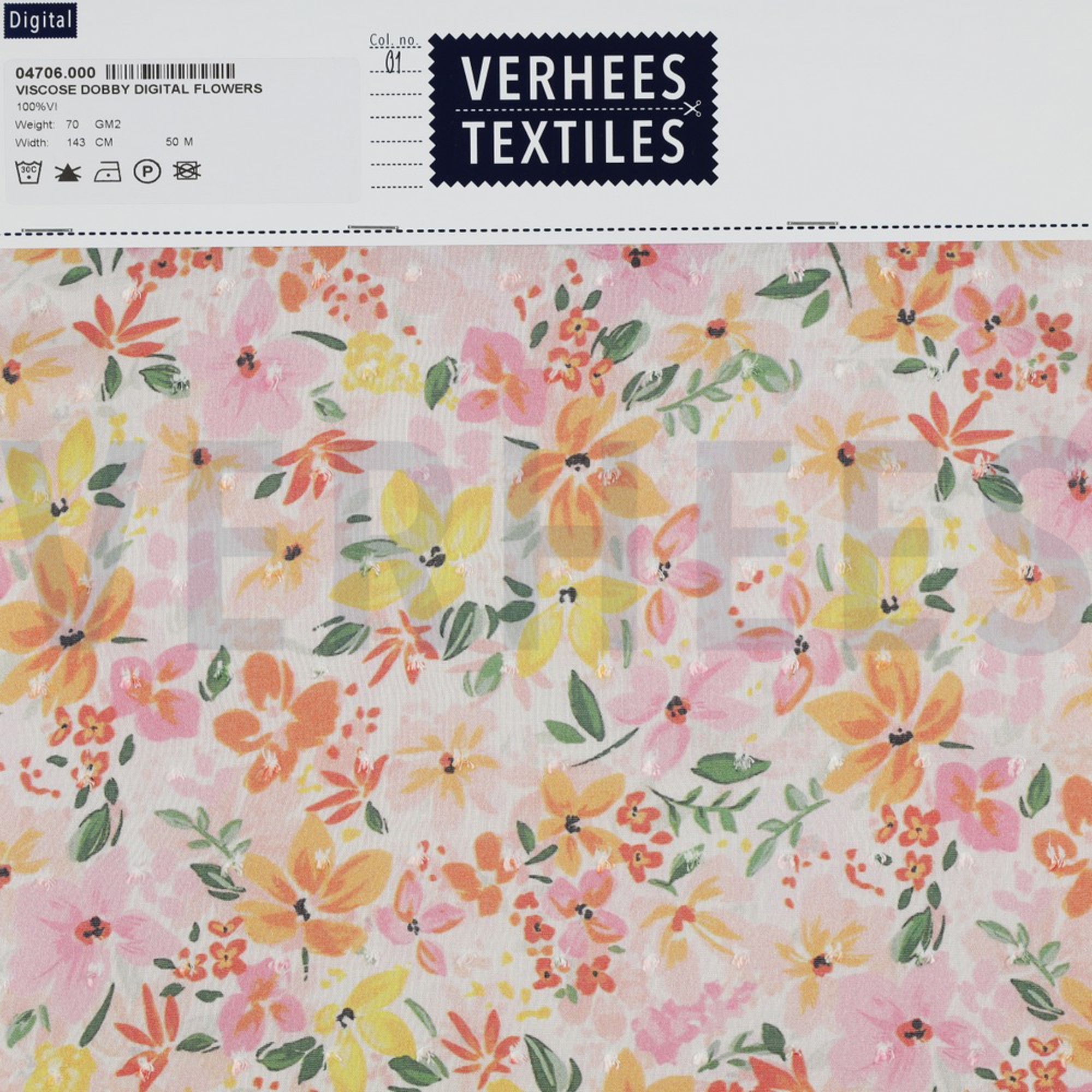 VISCOSE DOBBY DIGITAL FLOWERS WHITE (high resolution) #4
