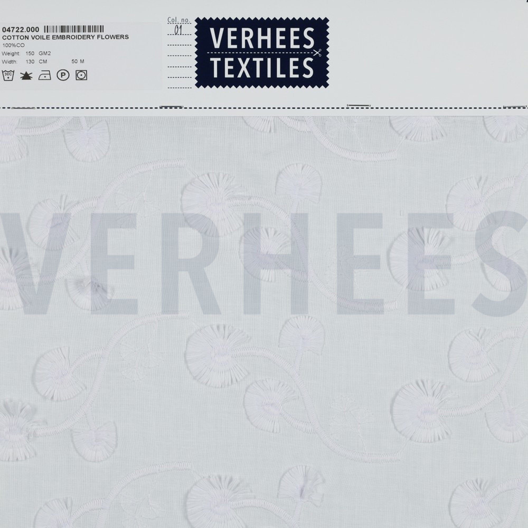 COTTON VOILE EMBROIDERY FLOWERS WHITE (high resolution) #4