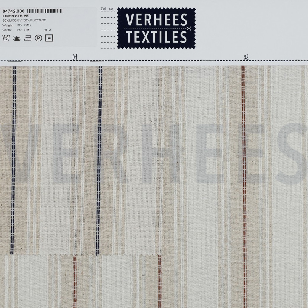 LINEN VISCOSE STRIPE BROWN #4