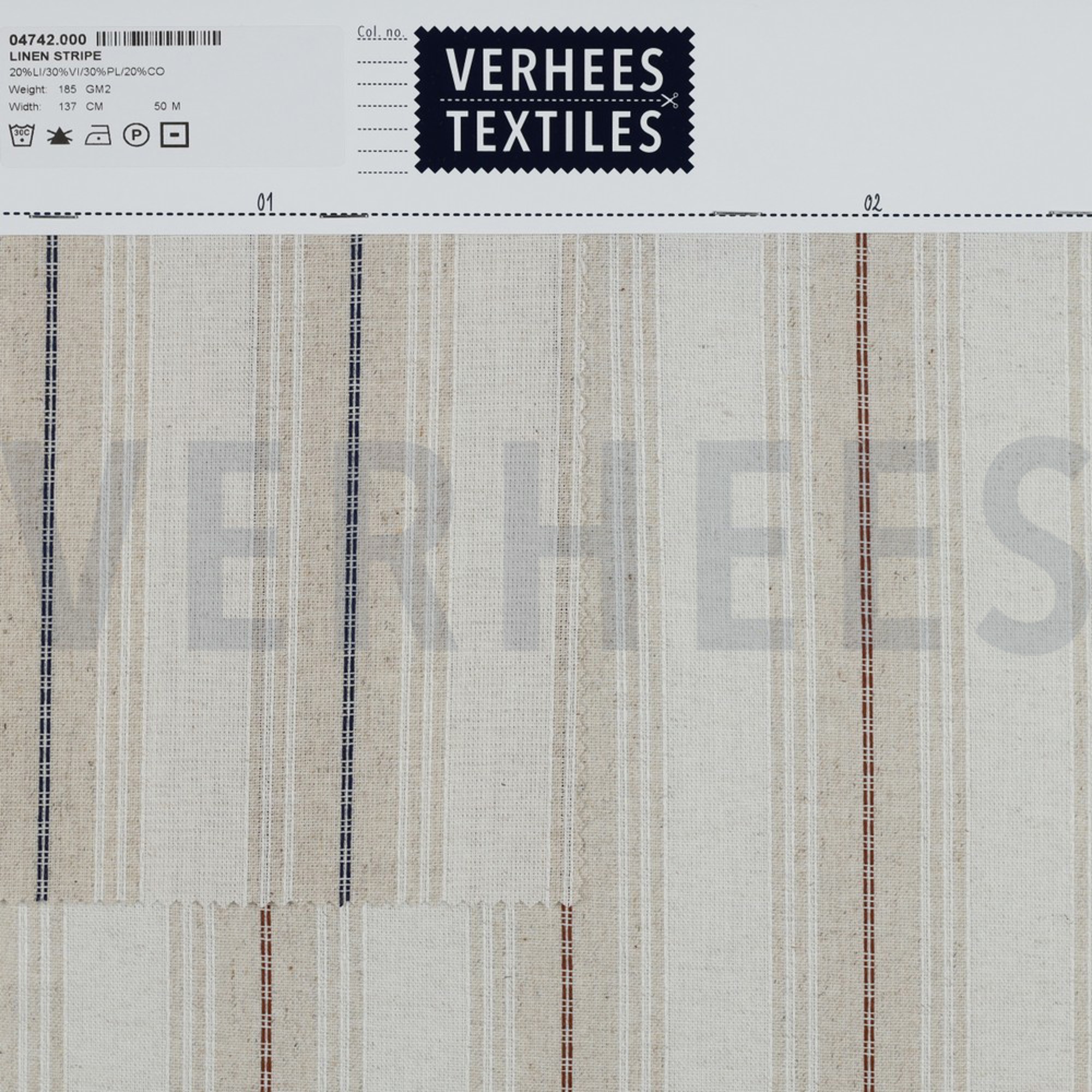 LINEN VISCOSE STRIPE BROWN (high resolution) #4