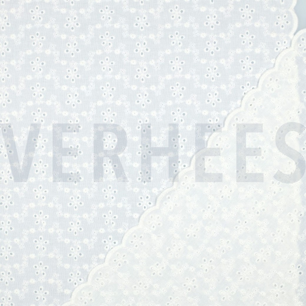 COTTON EMBROIDERY TWO-SIDE SCALLOP WHITE #4