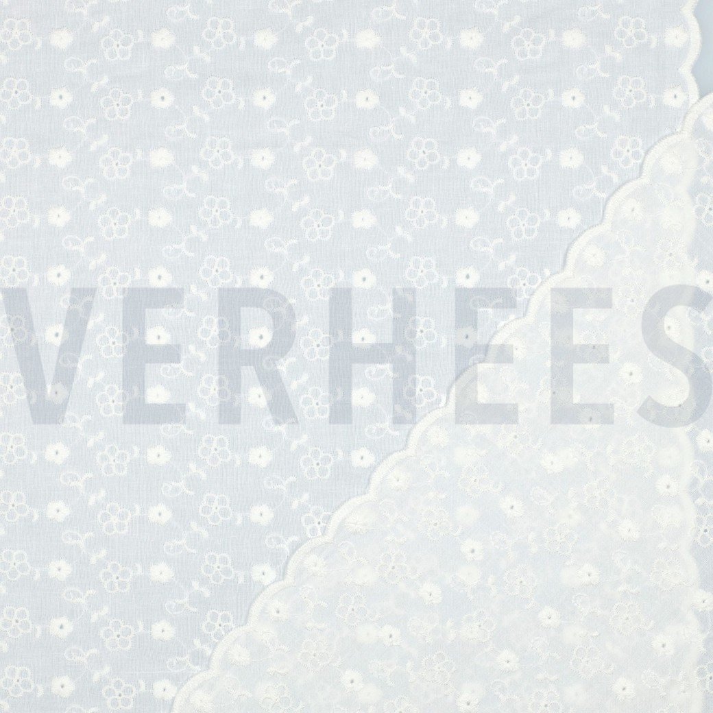 COTTON EMBROIDERY TWO-SIDE SCALLOP WHITE #4