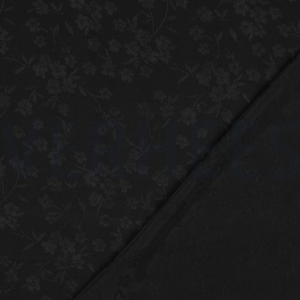 VISCOSE JACQUARD FLOWERS BLACK #4