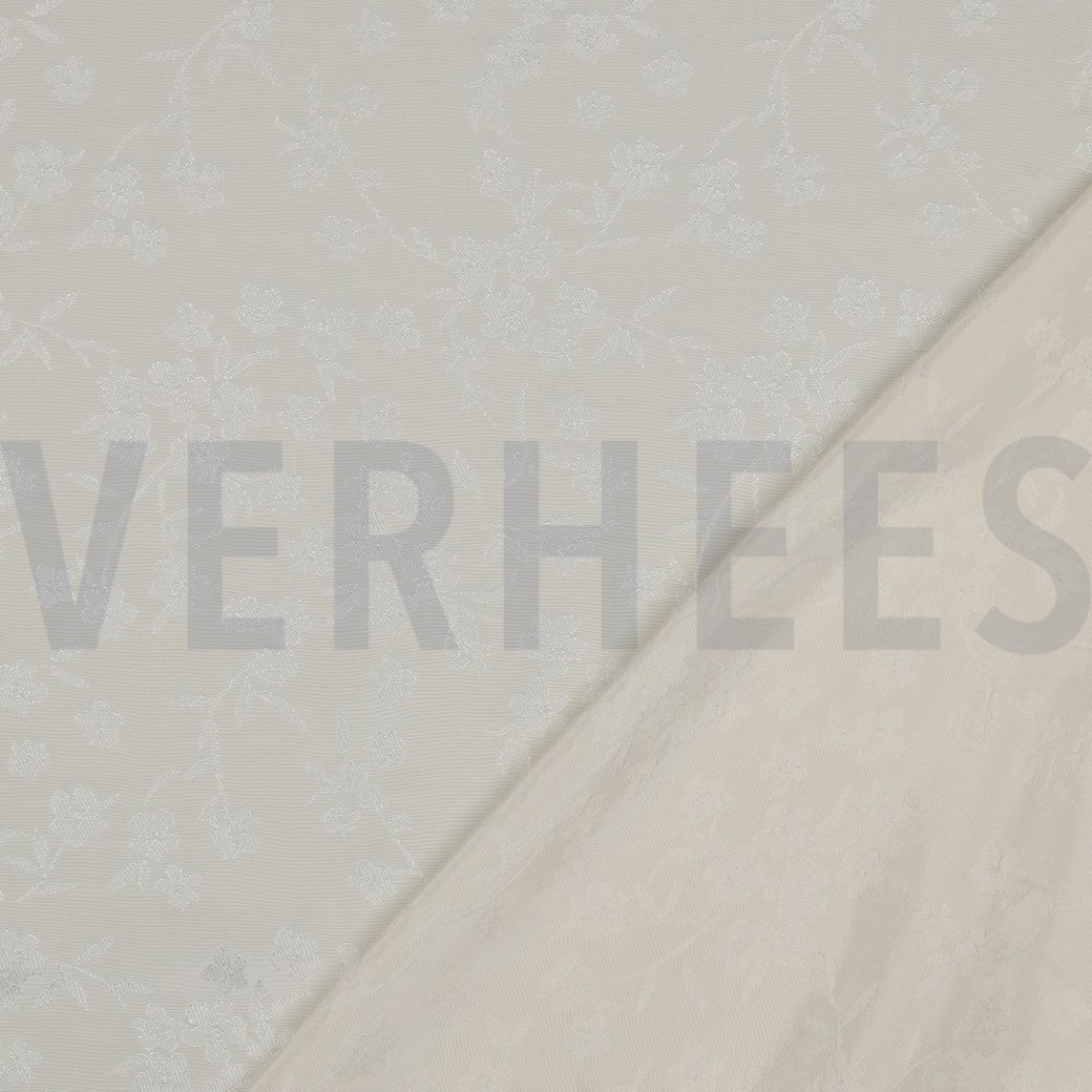 VISCOSE JACQUARD FLOWERS ECRU #4
