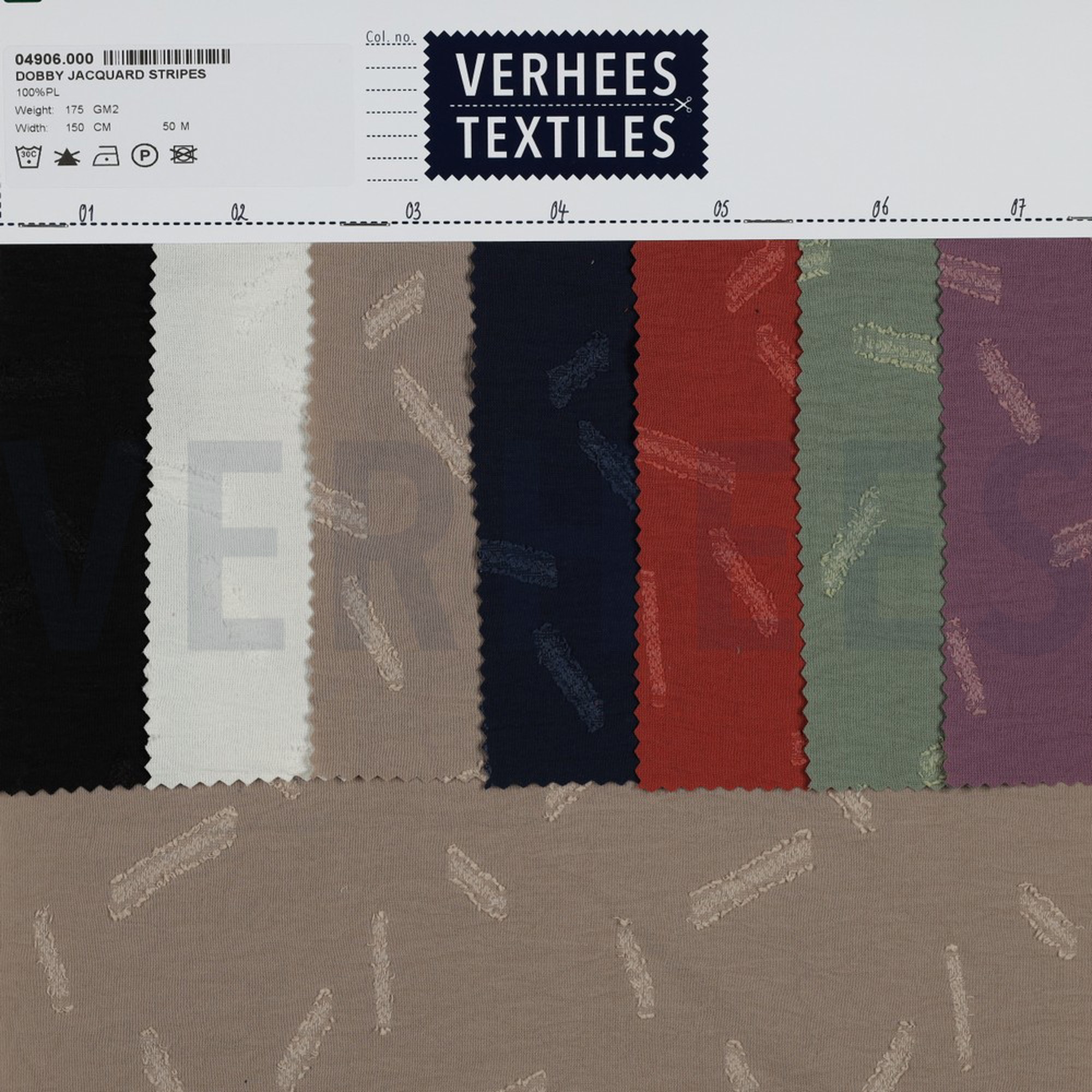 DOBBY JACQUARD STRIPES ROUGE (high resolution) #4
