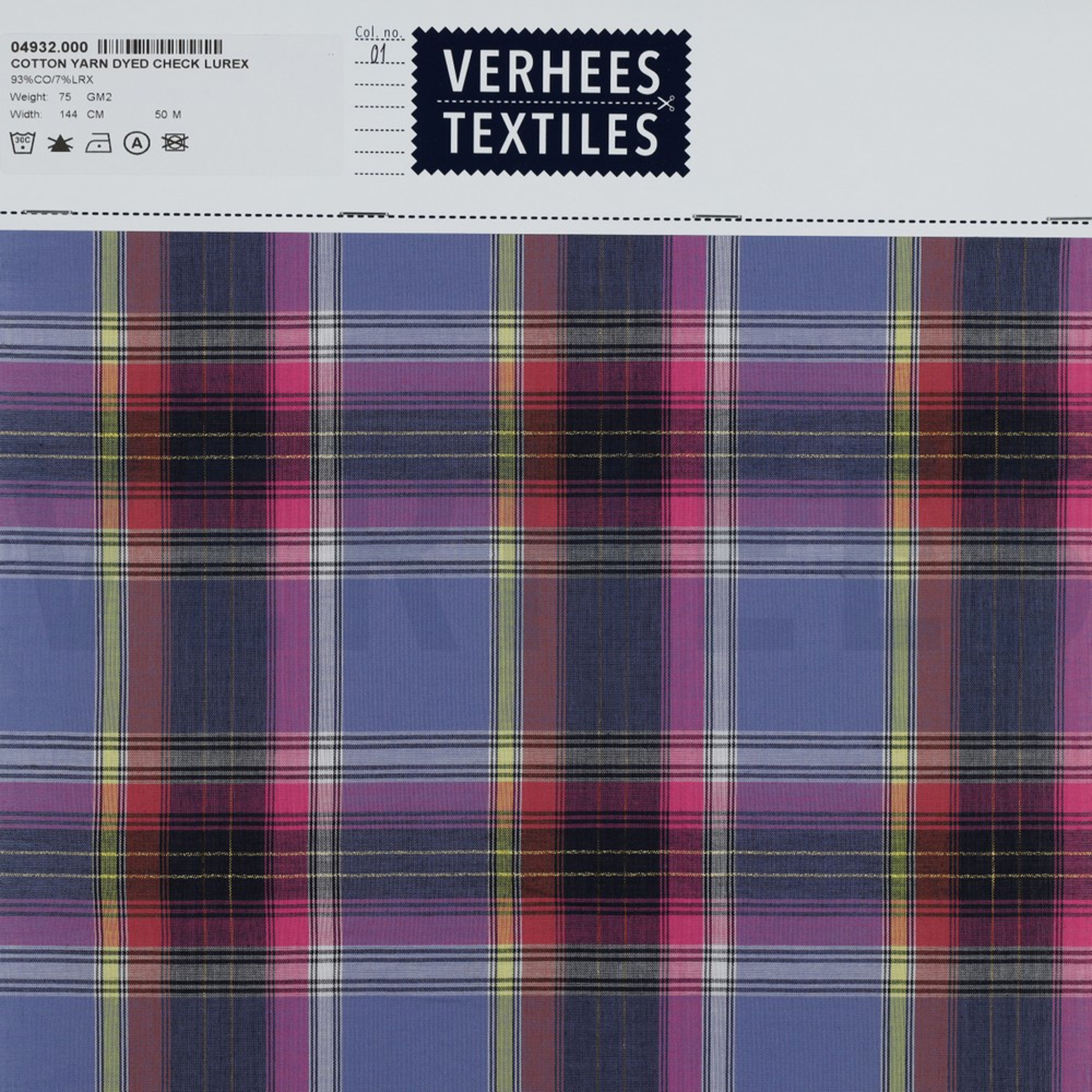 COTTON YARN DYED CHECK LUREX PURPLE (high resolution) #4
