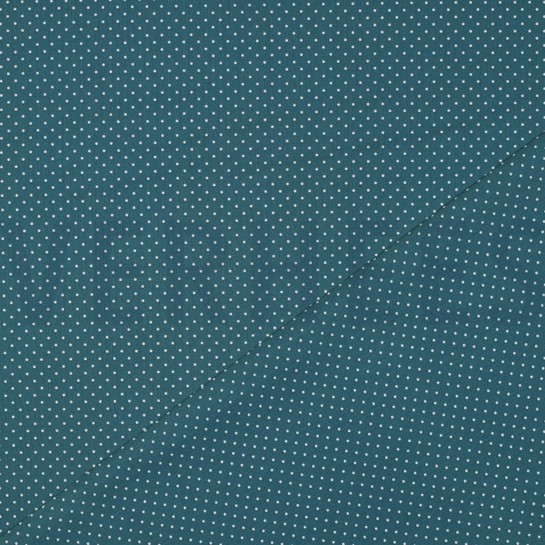 BAUMWOLLE POPELINE KLEINE PUNKTE PETROL #7