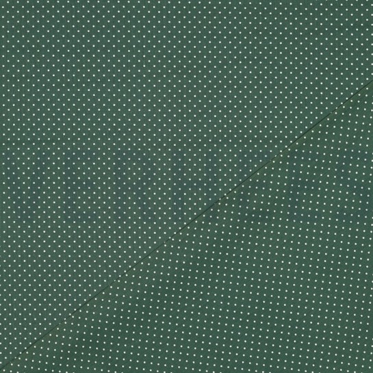 KATOENEN POPLIN KLEINE STIPPEN DONKERGROEN #7