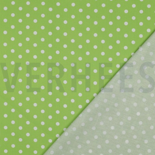 BAUMWOLLE POPELINE PUNKTE LIMETTE #7