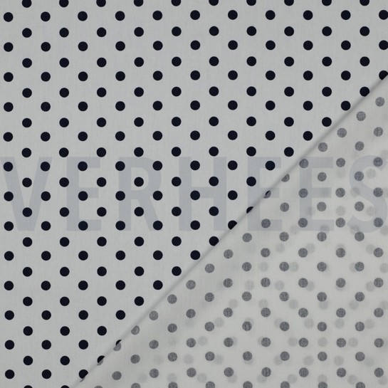 POPLIN DOTS WHITE/NAVY #7
