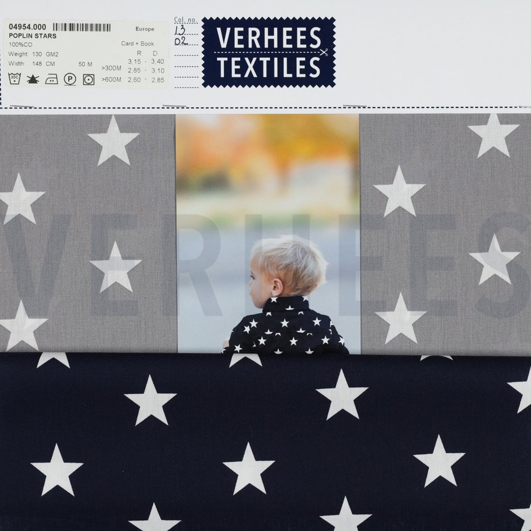 POPLIN STARS DARK GREEN #4