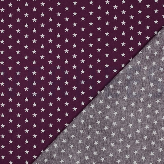 BAUMWOLLE POPELINE KLEINE STERNE LILA/VIOLETT #7