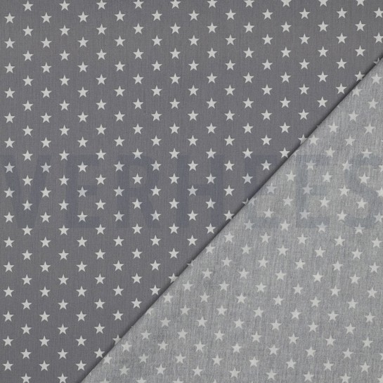 KATOENEN POPLIN KLEINE STERREN GRIJS #7