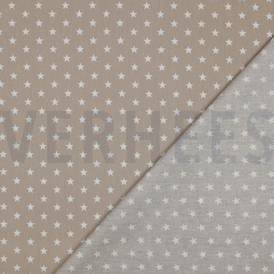 KATOENEN POPLIN KLEINE STERREN ZAND #7