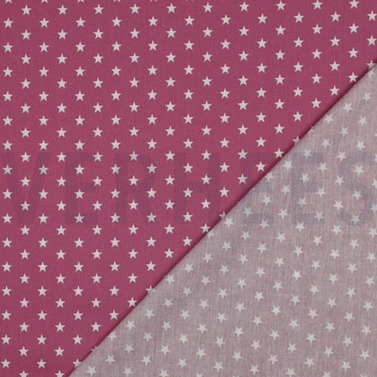 KATOENEN POPLIN KLEINE STERREN MAUVE #7