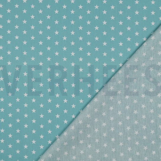 KATOENEN POPLIN KLEINE STERREN OUDGROEN #7