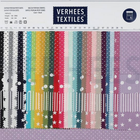 BAUMWOLLE POPELINE KLEINE STERNE WEISS / MARINEBLAU #7