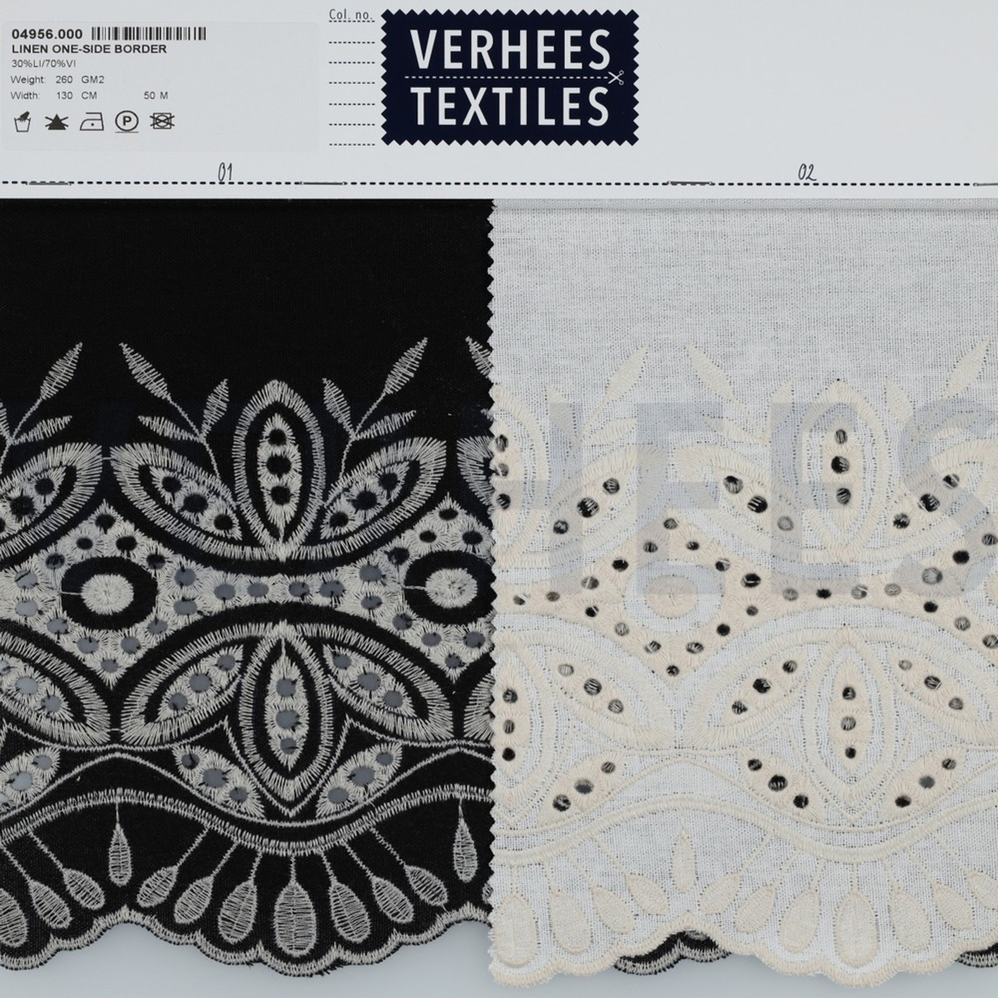 LINEN ONE-SIDE BORDER ECRU (high resolution) #4