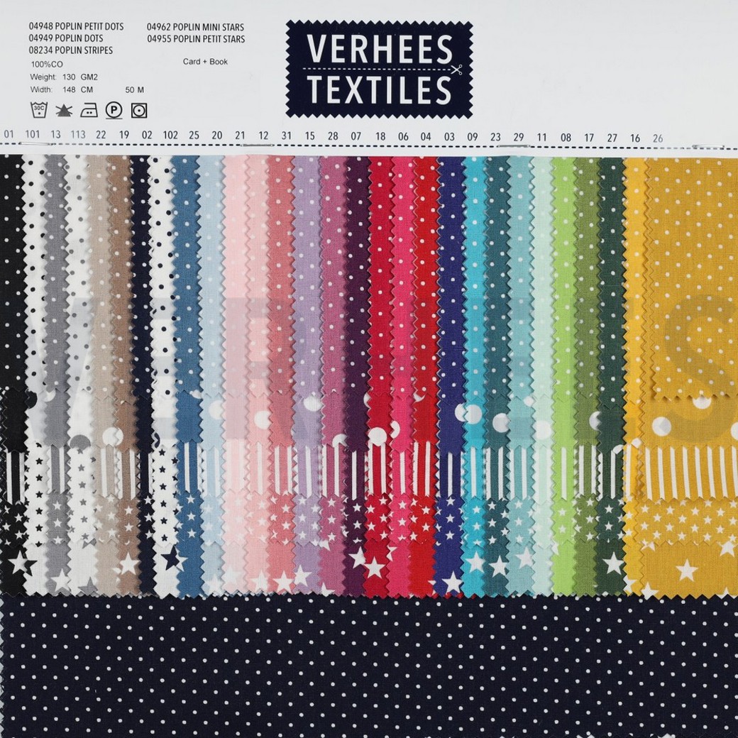 POPLIN MINI STARS WHITE/NAVY #4