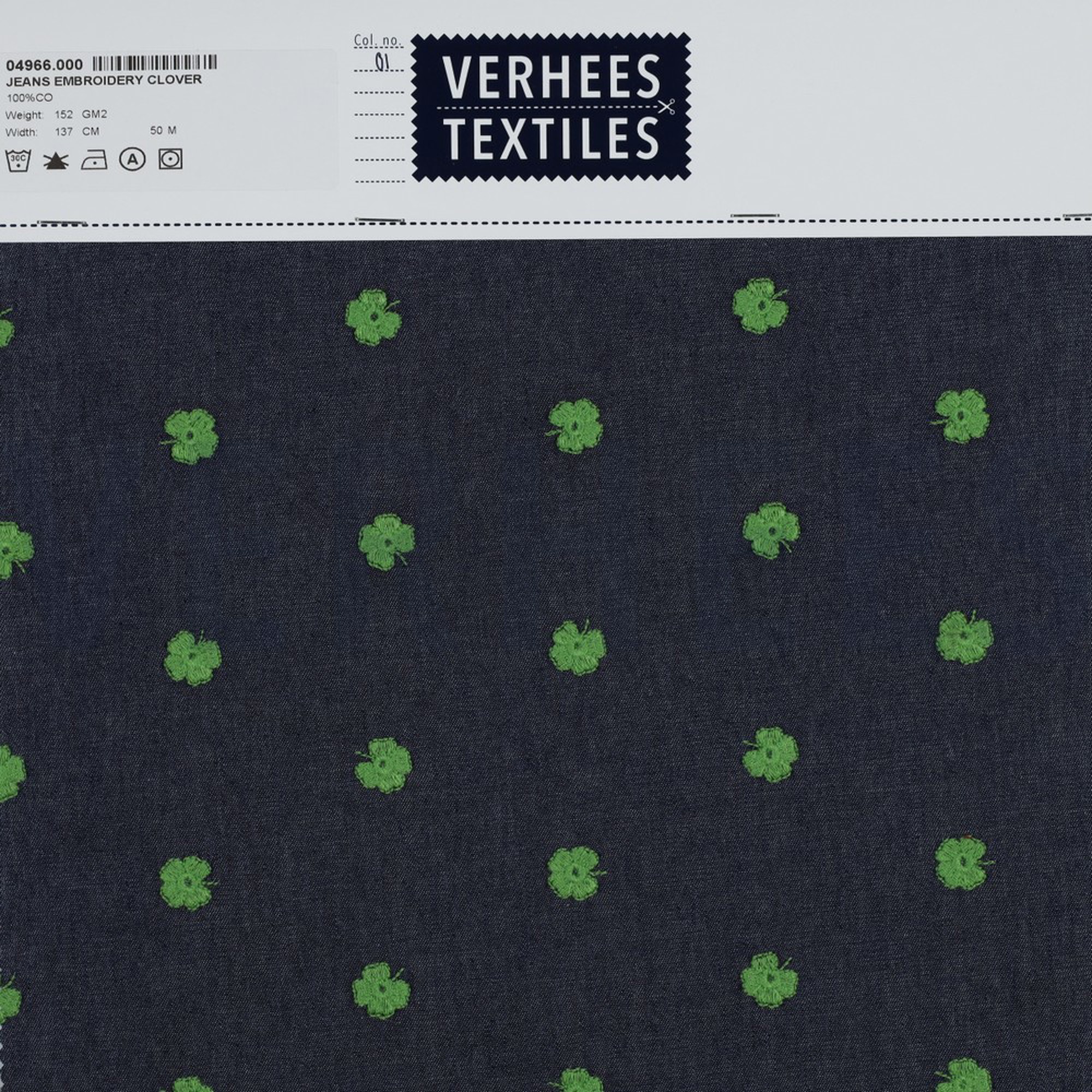 JEANS EMBROIDERY CLOVER INDIGO (high resolution) #4