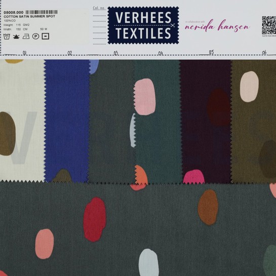 KATOEN SATIJN ZOMER SPOT MOSGROEN #7