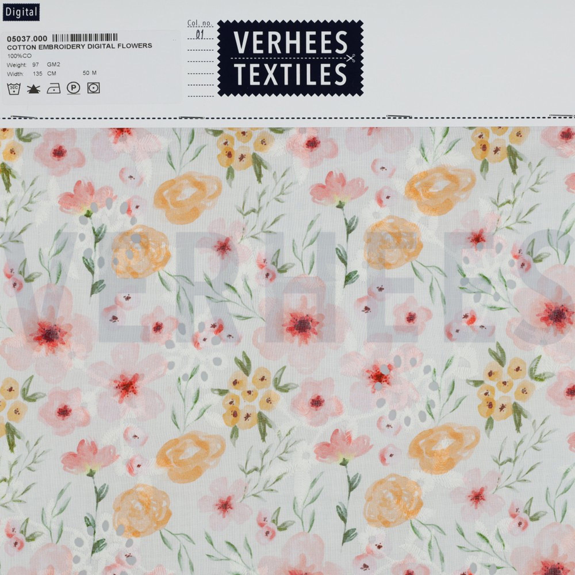 COTTON EMBROIDERY DIGITAL FLOWERS WHITE (high resolution) #4