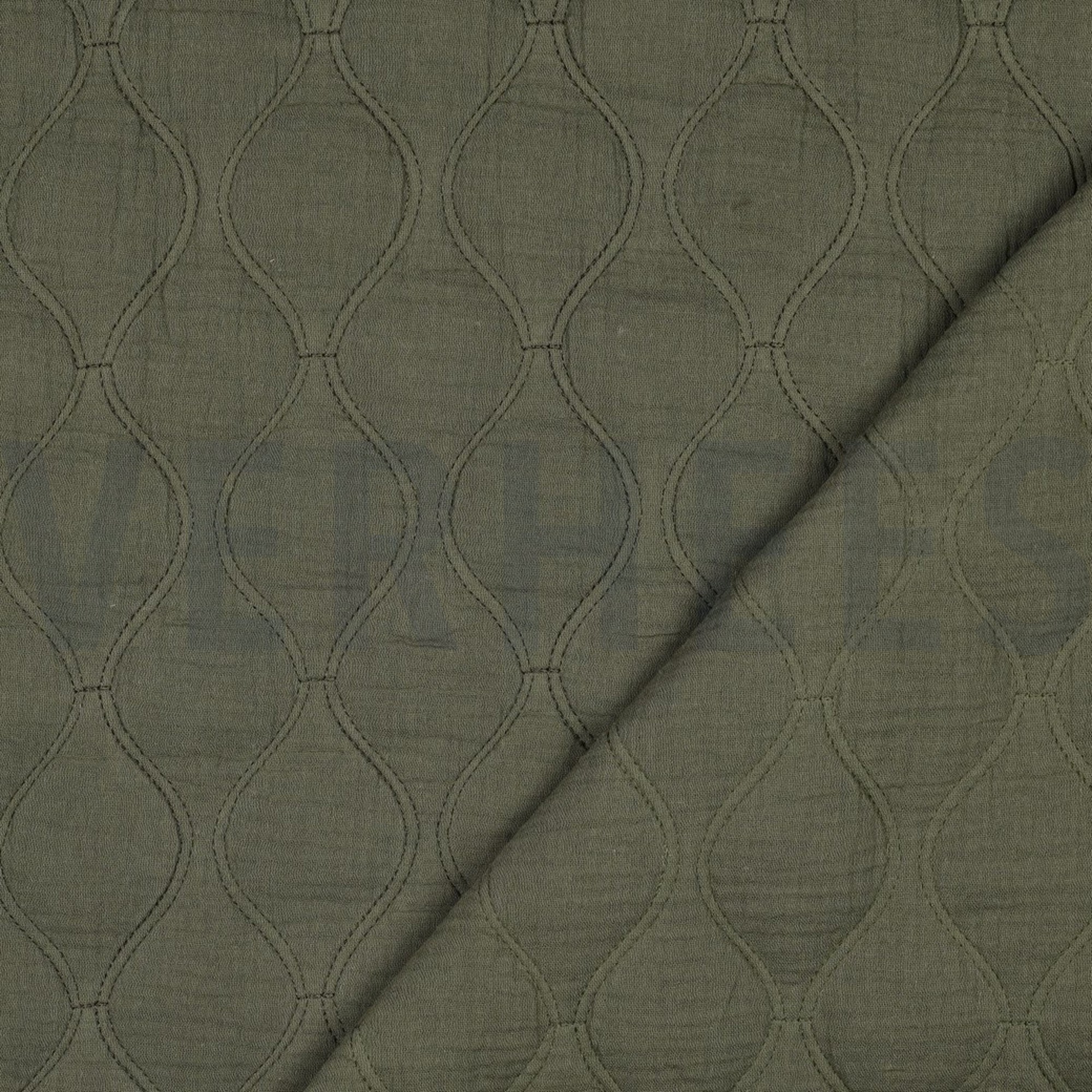 DOUBLE GAUZE QUILT DARK MOSS GREEN (high resolution) #4
