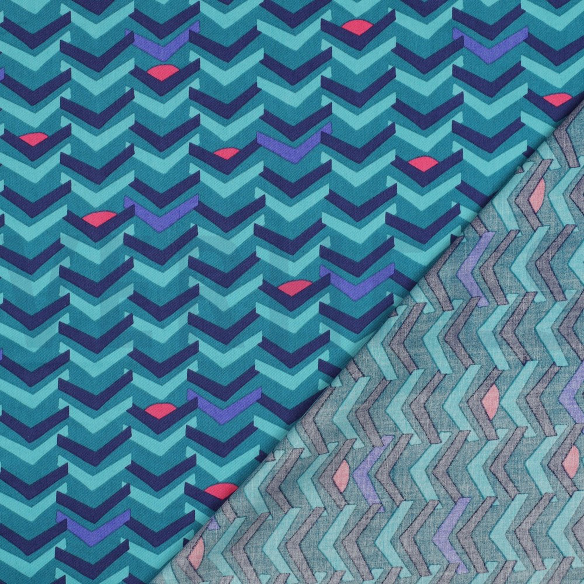 COTTON SATIN GEOMETRIC PETROL (high resolution) #4