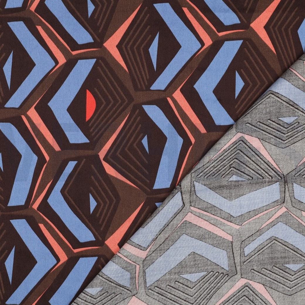 COTTON SATIN GEOMETRIC TAUPE #4
