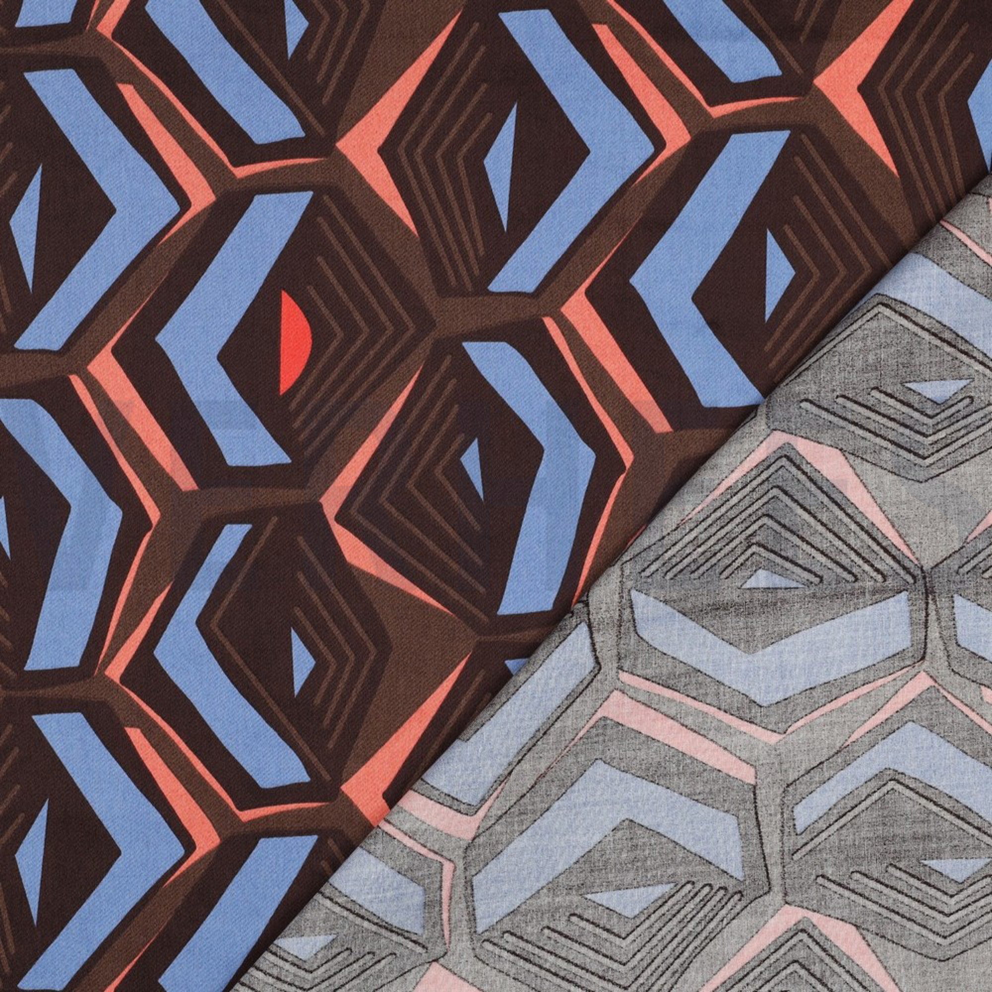COTTON SATIN GEOMETRIC TAUPE (high resolution) #4