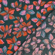 COTTON SATIN FLOWERS DARK GREEN (thumbnail) #4