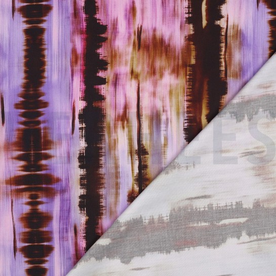 BAUMWOLLE SATIN DIGITAL ABSTRACT LAVENDEL #7